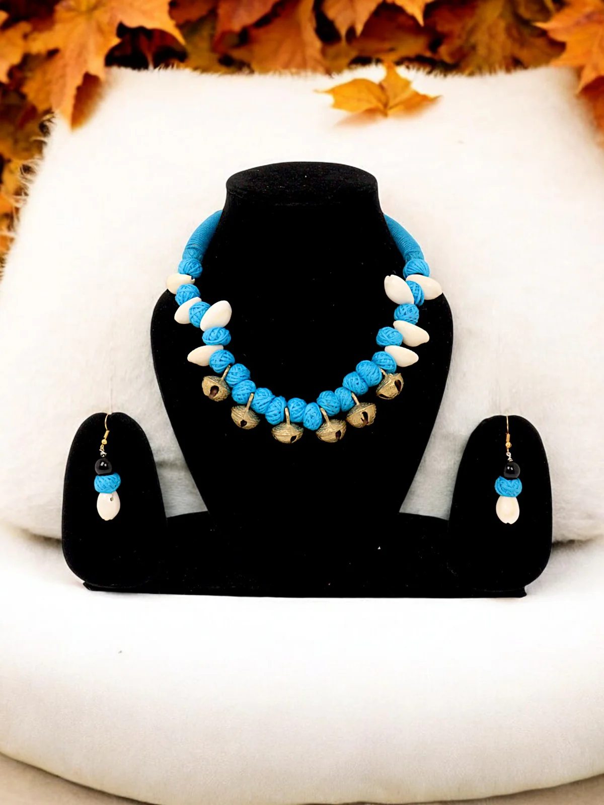 Handmade Tribal Bell and Shell Choker Neckpiece Set - Image 2