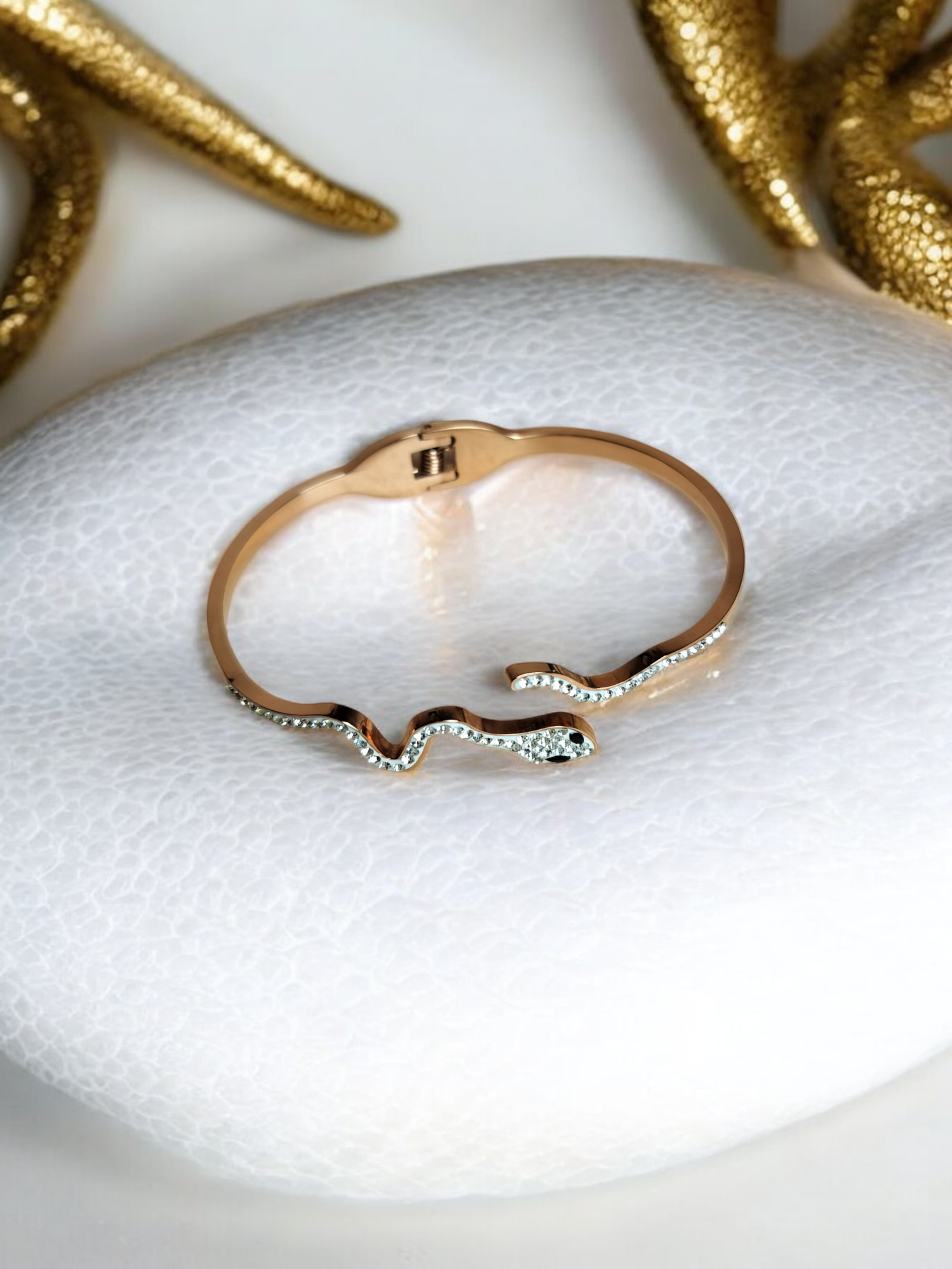 Rhinestone Snake Bangle Cuff Bracelet