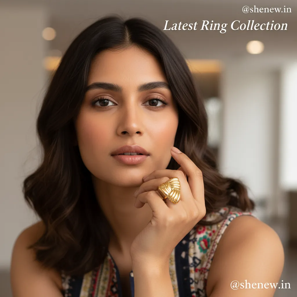 Gold Textured Sculpted Statement Ring