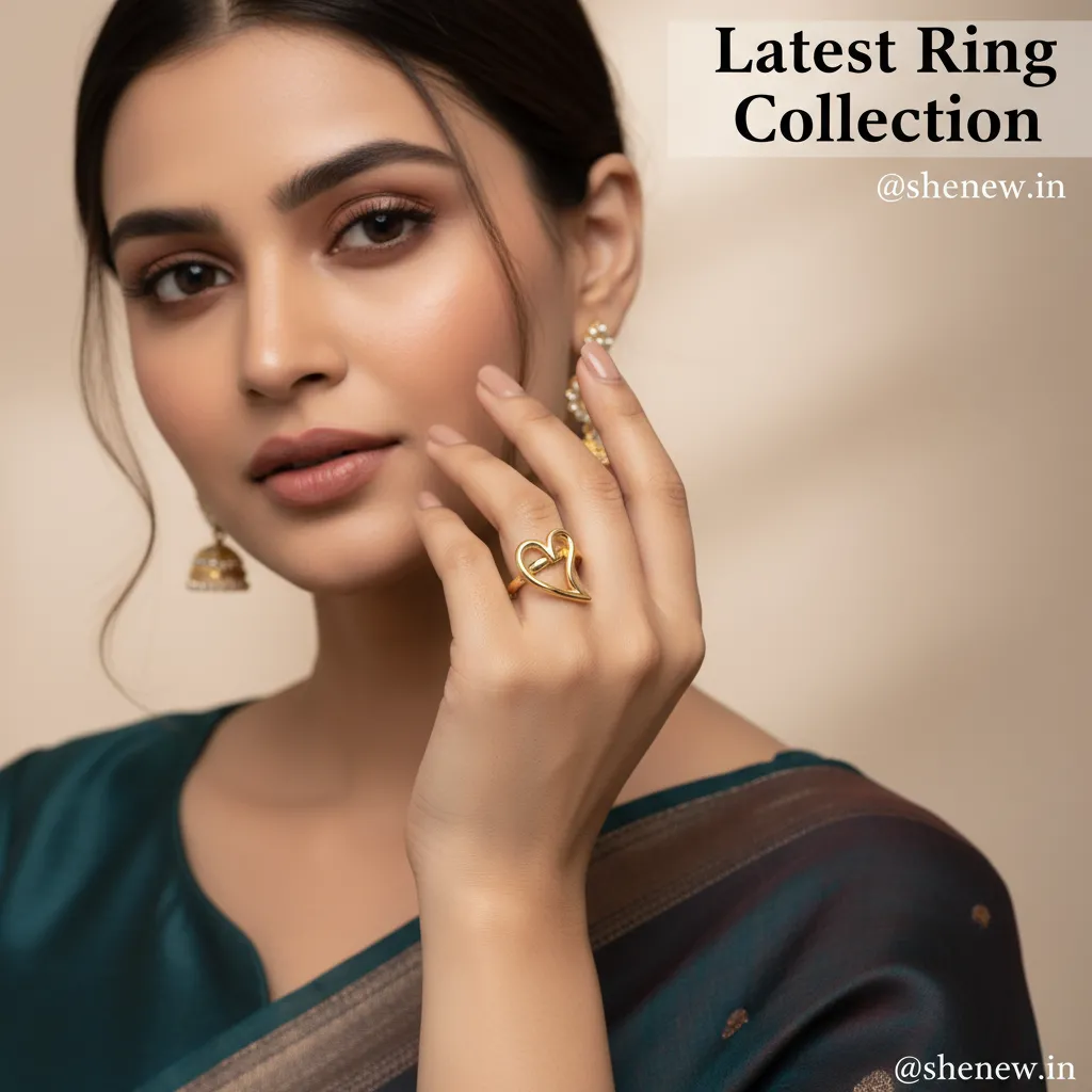 Heart Shape Adjustable Gold Ring for Women