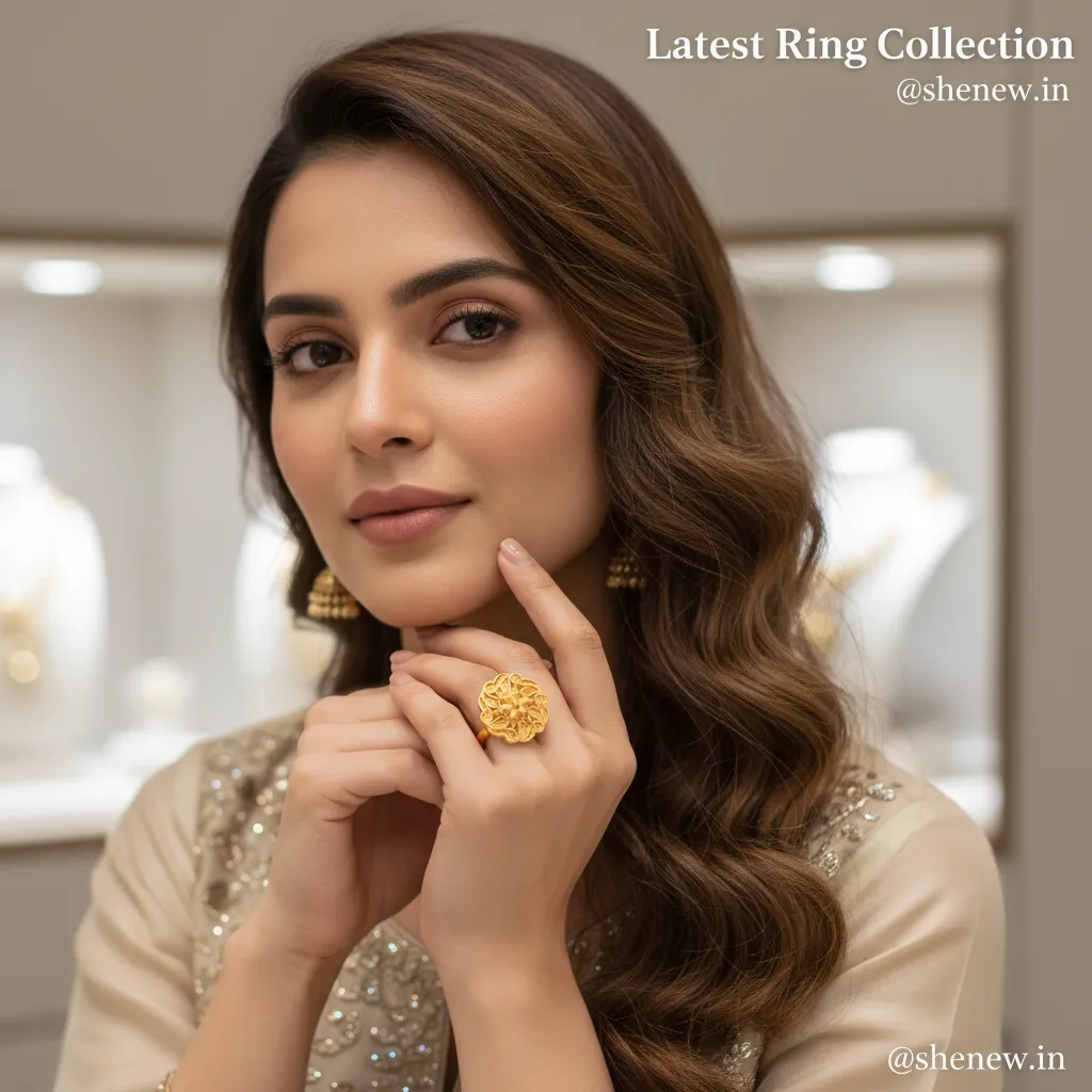 Intricate Filigree Floral Statement Ring in Gold Tone