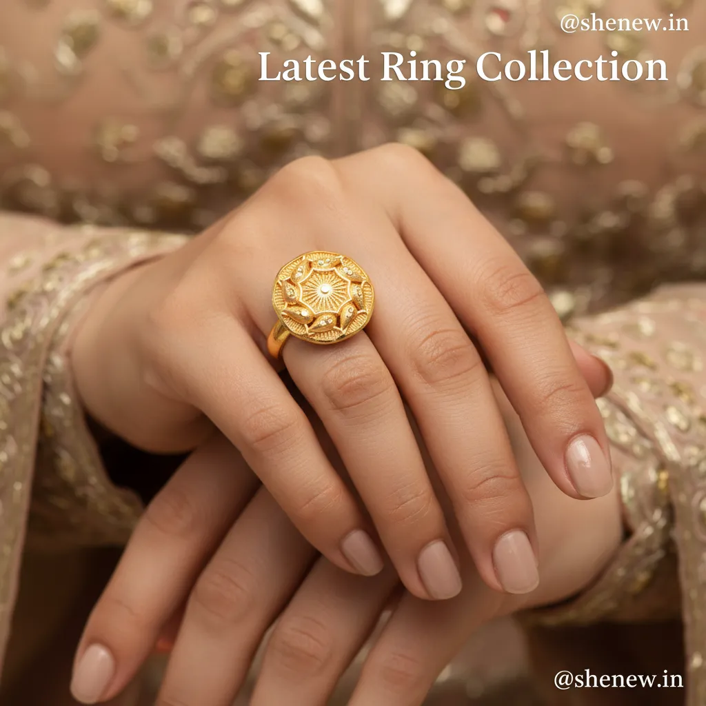 Traditional Mandala Design Gold Plated Ring for Women