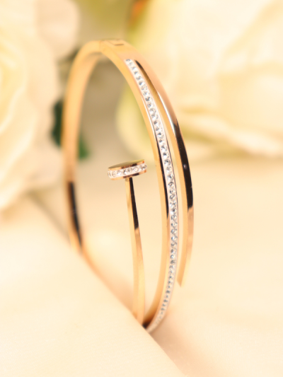 Rose Gold Triple Layer Hand Bracelet