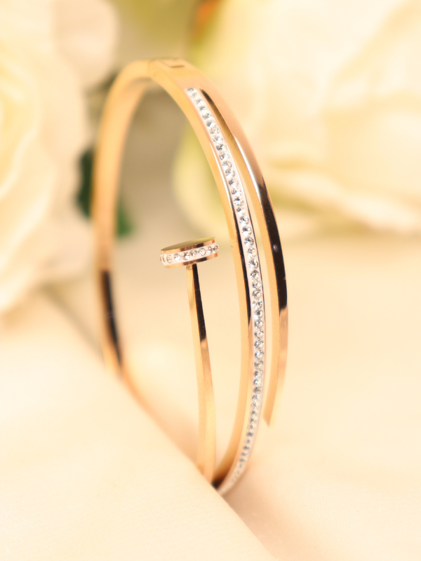 Rose Gold Triple Layer Hand Bracelet