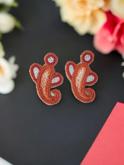 Ganpati Mini Handmade Beaded Earrings