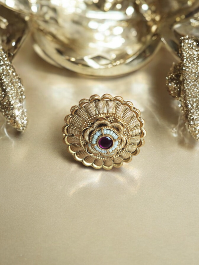 Satin Thread Flower Design Earrings