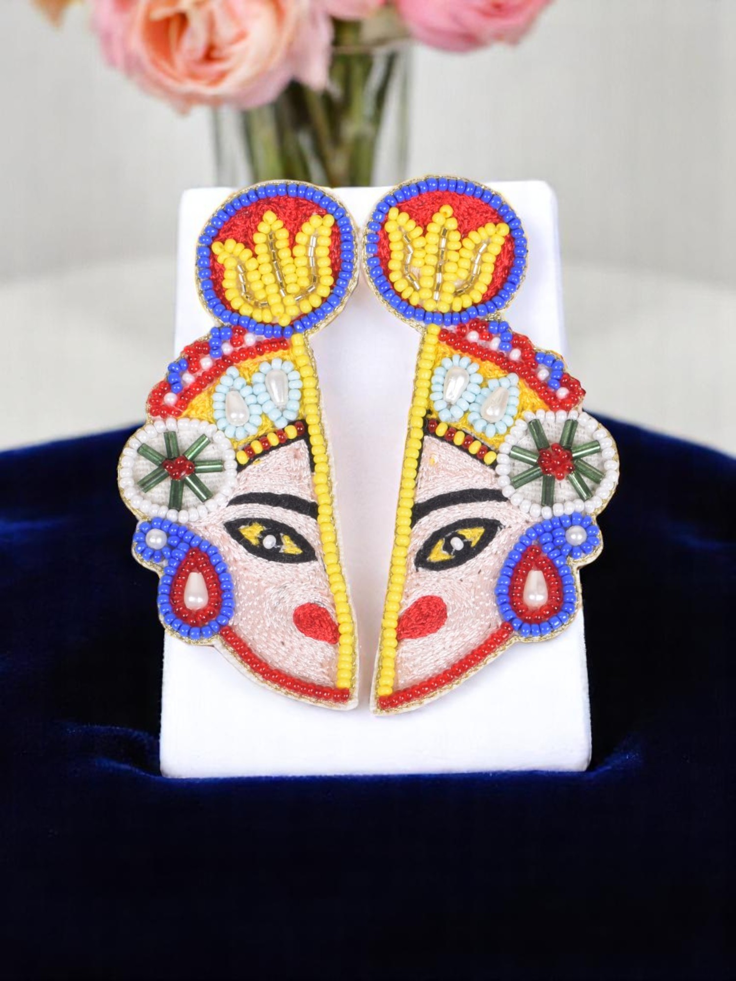 Traditional Beaded Rajasthani Face Earrings