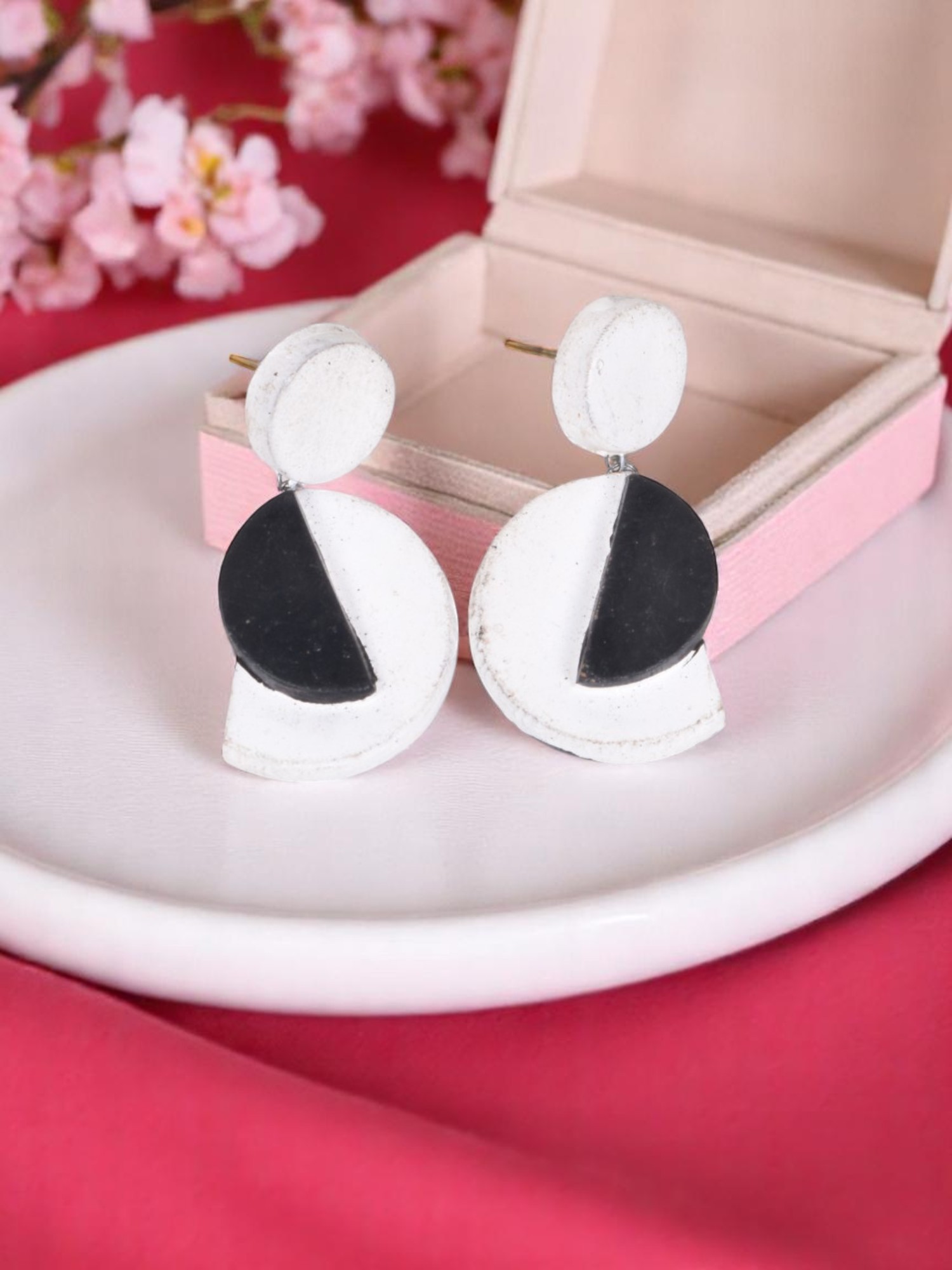 Modern Dual Tone Orbit Earring Drops