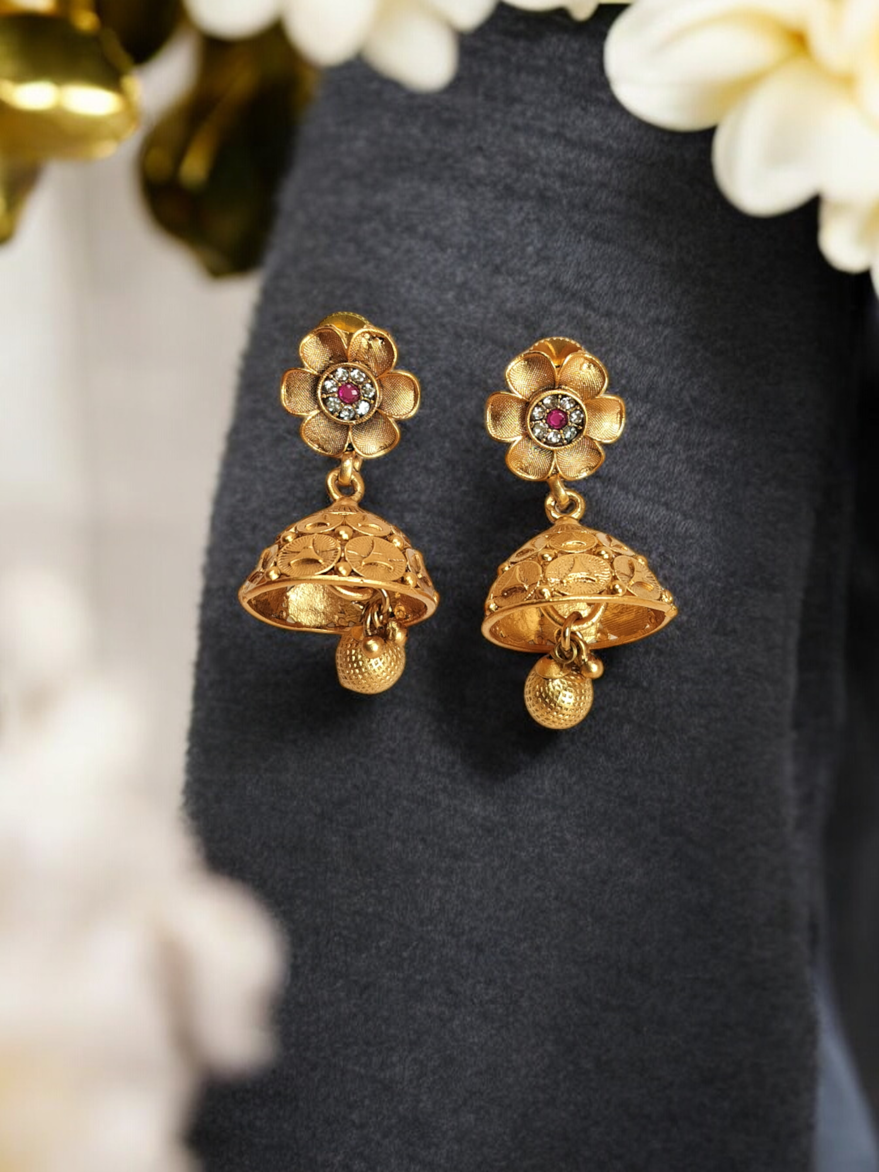 Classical Floral Desigh Jhumki Earrings