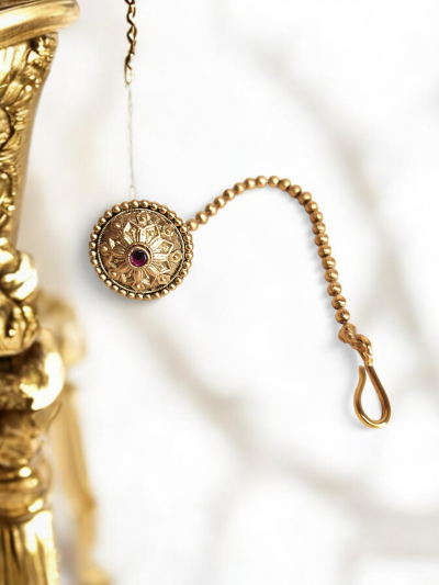 Kundan Stone Traditional Rajasthani Borla maang Tikka