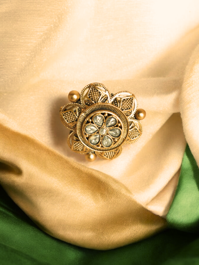 Traditional Wedding Floral Temple Ring