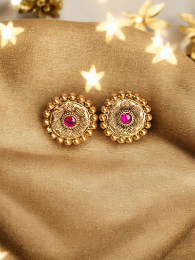 Golden Crystal Bloom Stud Earring