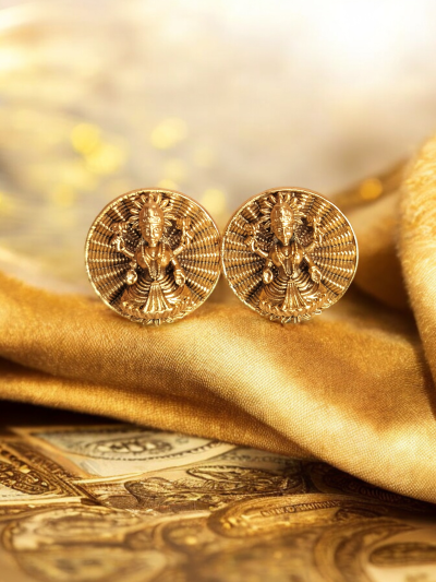 Goddess Lakshmi Divine Coin Earrings