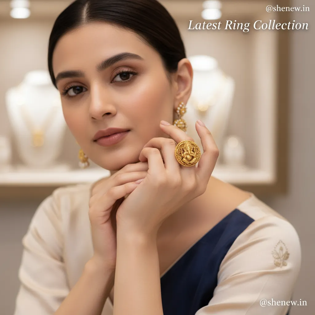 Gold Plated Ganesha Statement Ring for Women