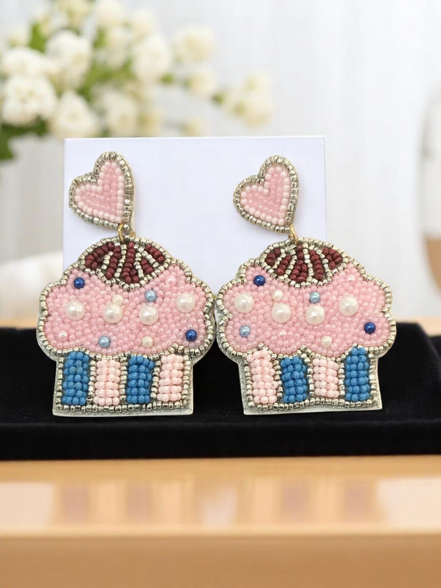 Whimsical Cupcake Beaded Dangles