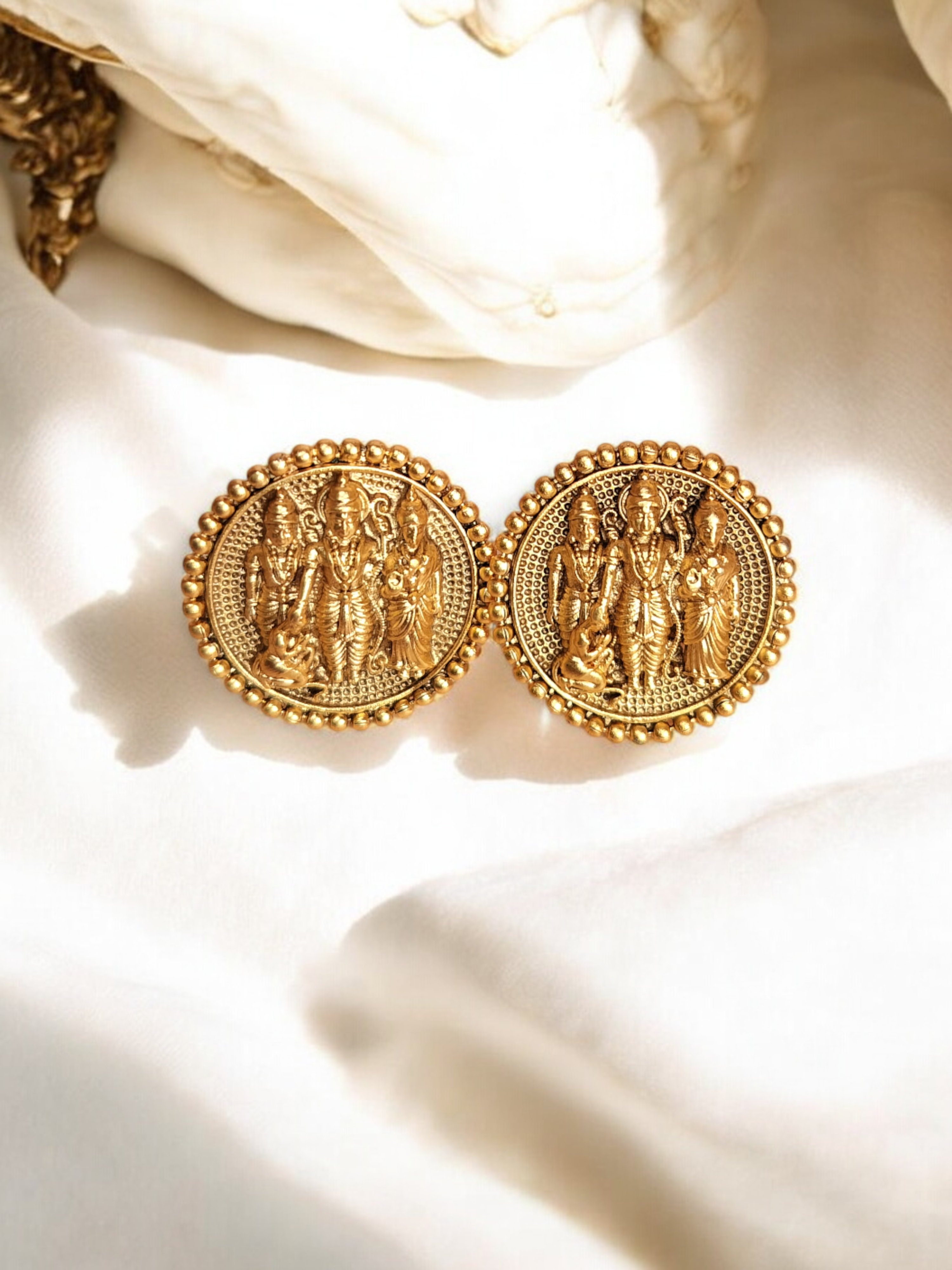 Golden Sita Ram Design Beautiful Earring