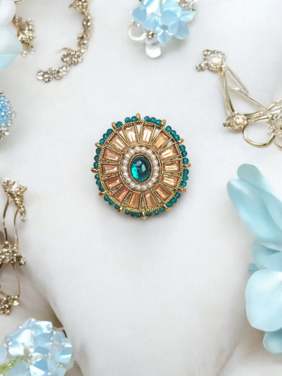 Royal Emerald Sunburst Statement Ring