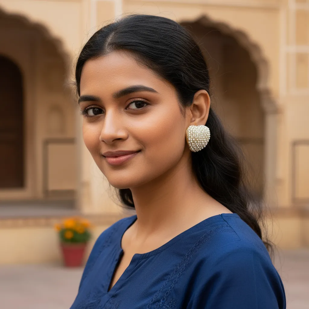 Elegant Pearl Cluster Heart Earrings