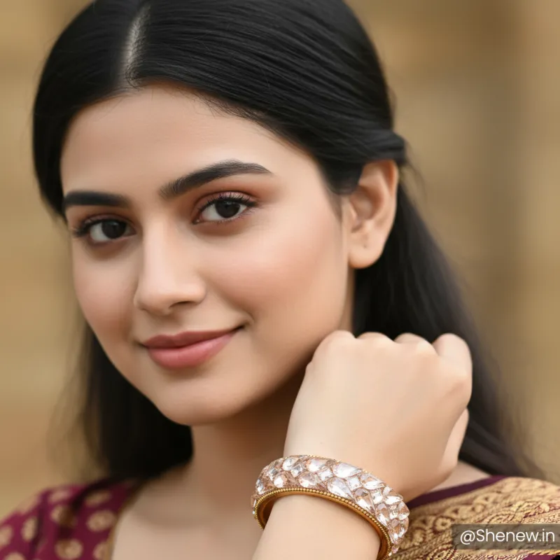 Designer Kundan Stone Studded Statement Bangle for Women