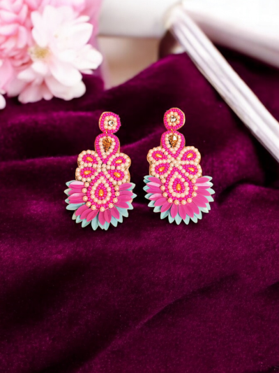 4 layer Heart Design Beads Earring