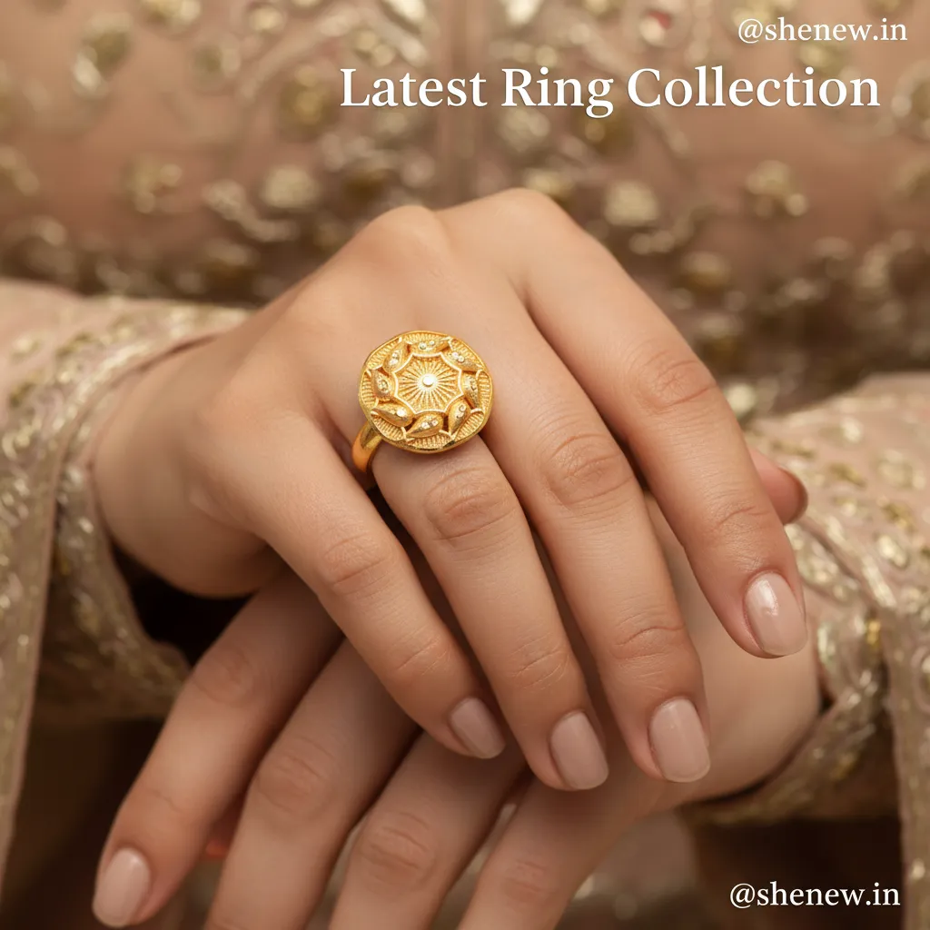 Royal Sunburst Gold-Plated Adjustable Statement Ring