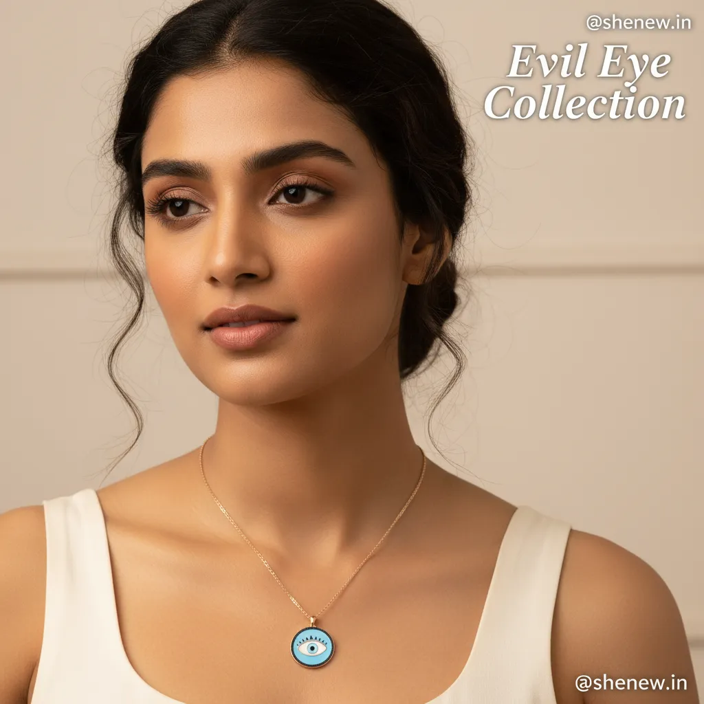 Blue Evil Eye Protection Pendant Necklace