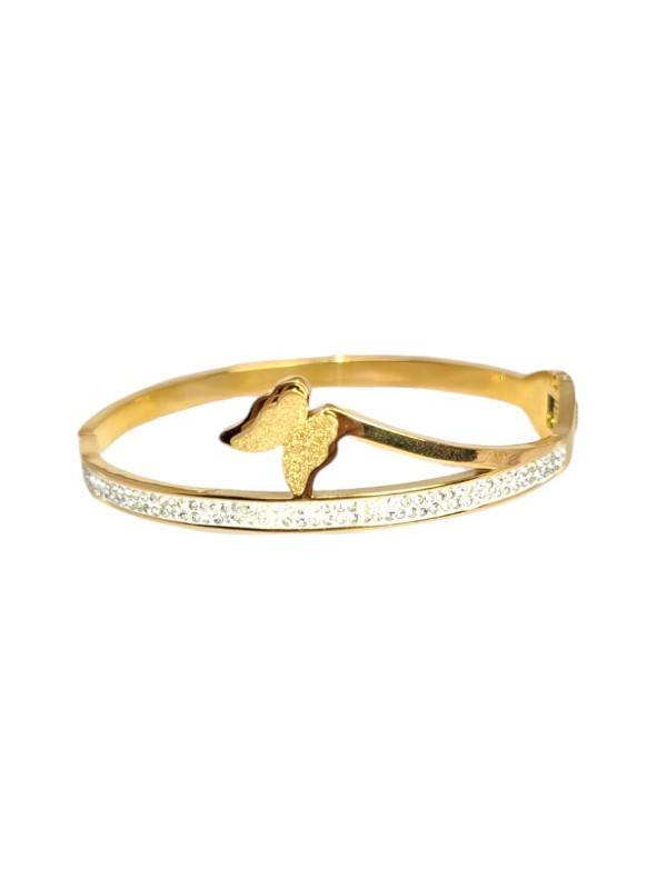 Stainless Steel Gold Plated Butterfly Bracelet - Image 2