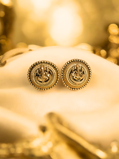 Round Shape Ganesha Temple Earrings