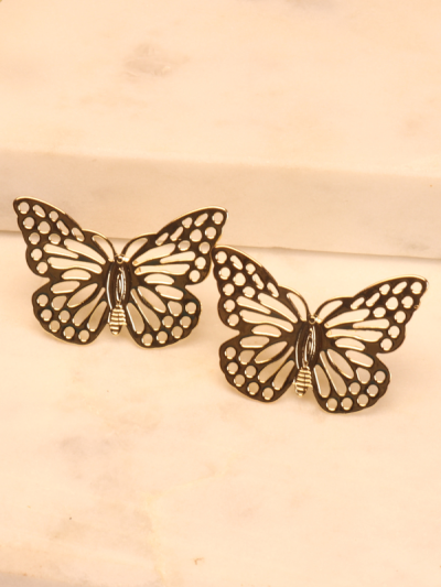 Golden Butterfly Metal Earrings