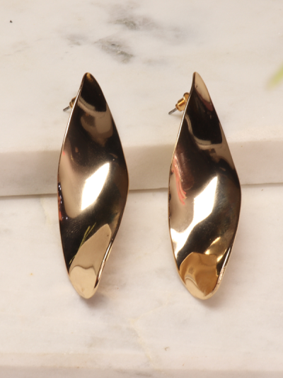 Golden Leaf Metal Earrings