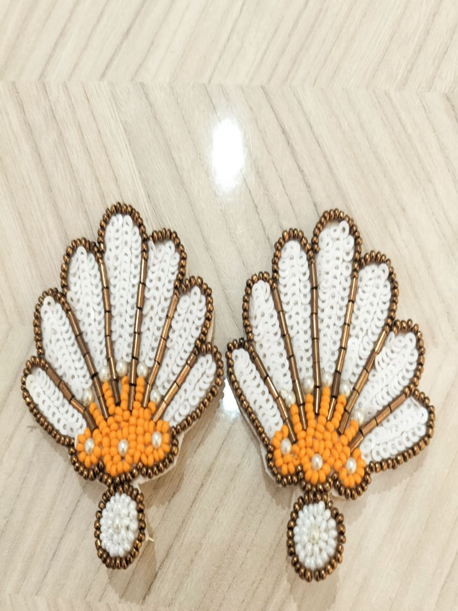 Shimmering Beadwork Statement Earrings