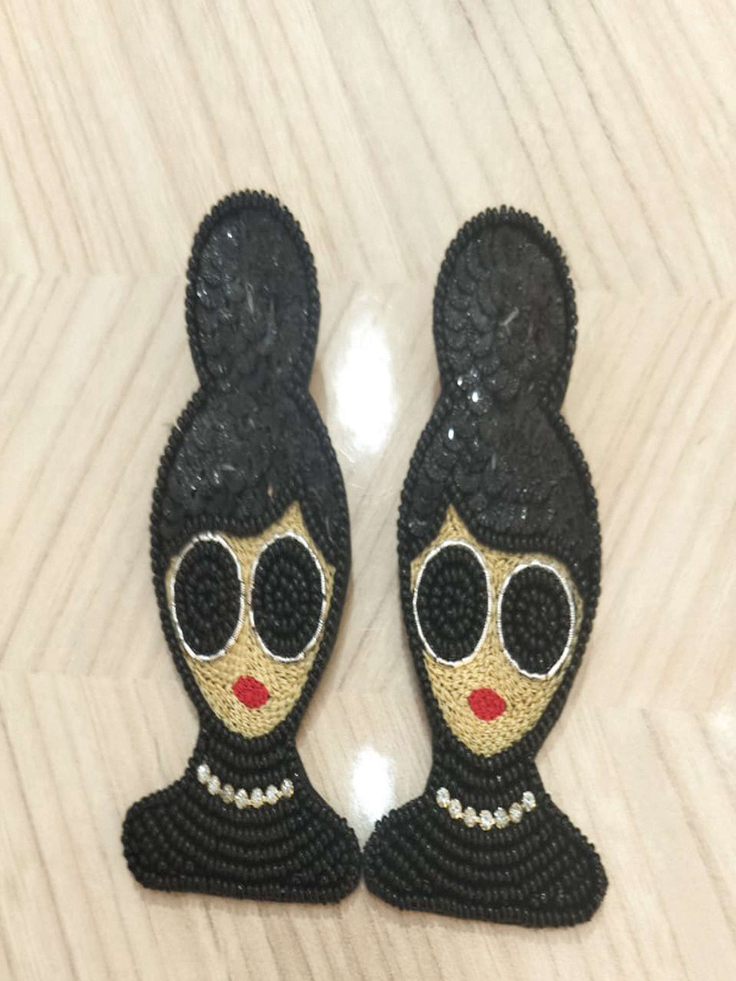 Sophisticated Black Beaded Earrings