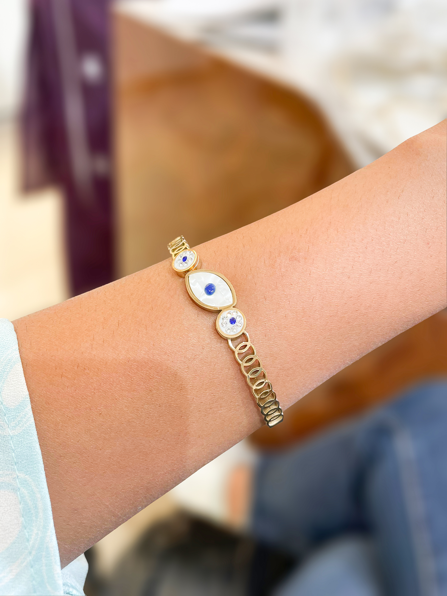 Anti-Tarnish Evil Eye Bracelet – Symbol of Protection