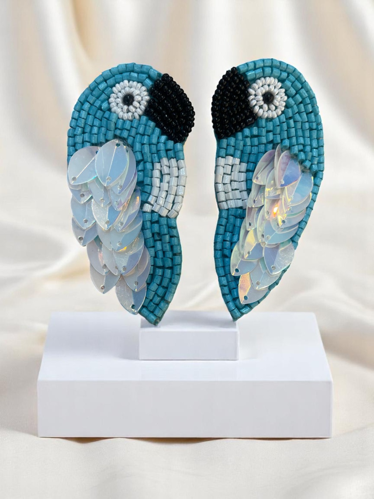 Ornate Parrot-Inspired Designer Earrings