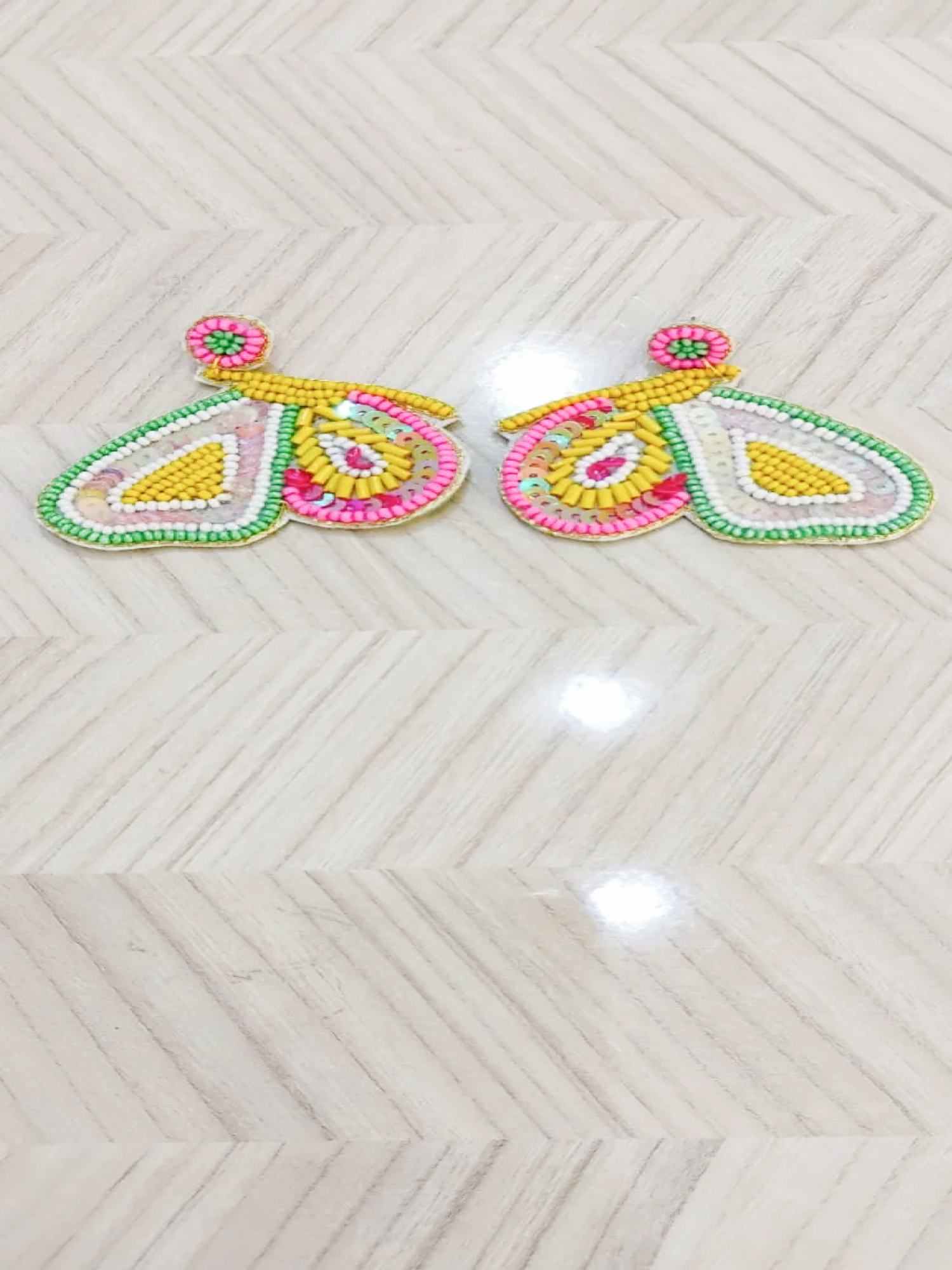 Artistic Paisley Beadwork Earrings