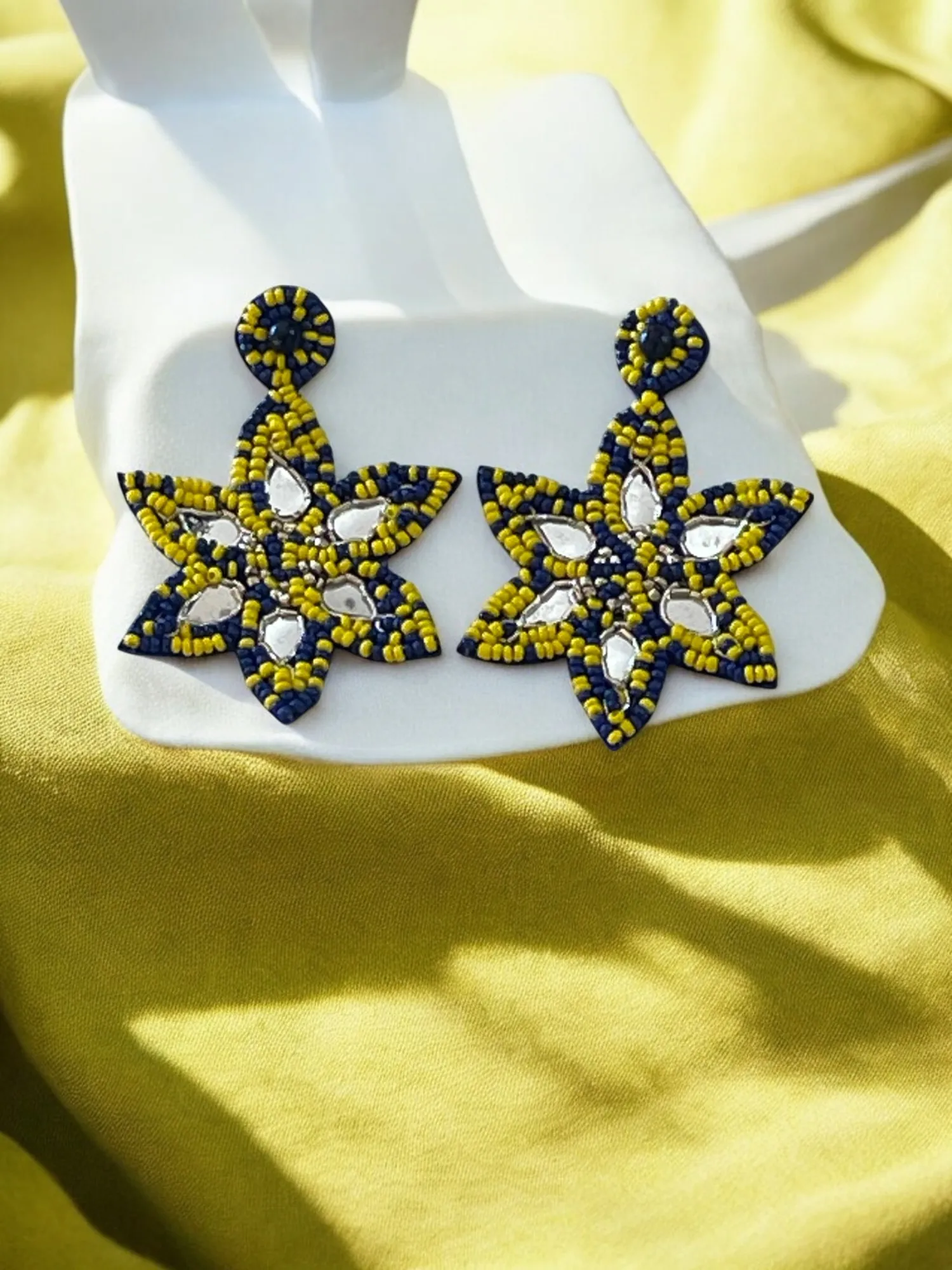 Illuminated Glow Personalized Beaded Star Earrings