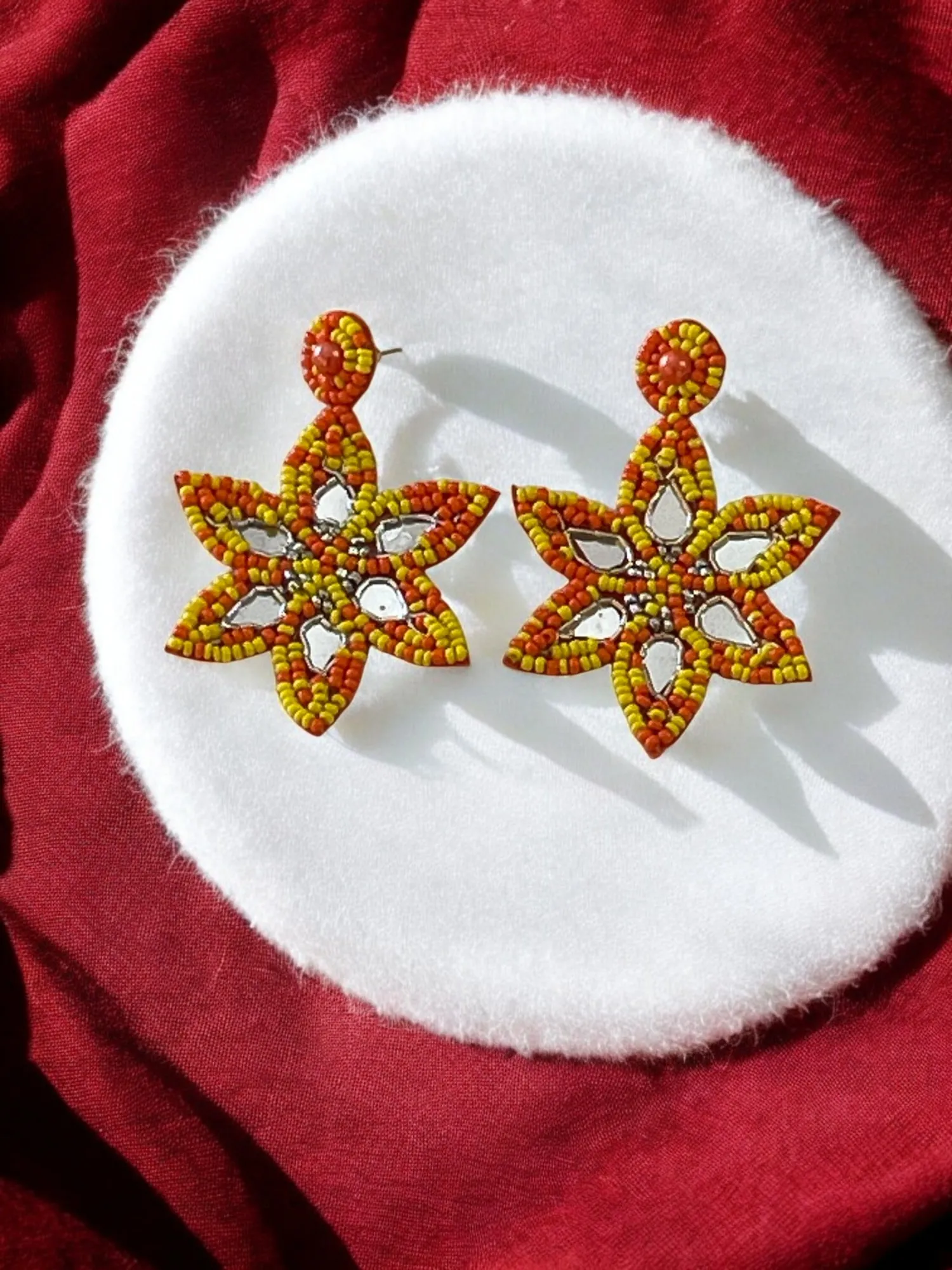Autumn Starlet Intricate Warm-Toned Star Earrings