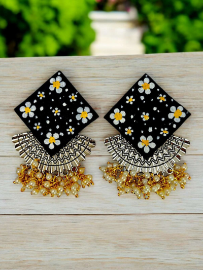Kite Shape Fabric Earrings