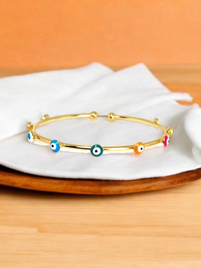 Gold Plated Evil Eye Bracelet