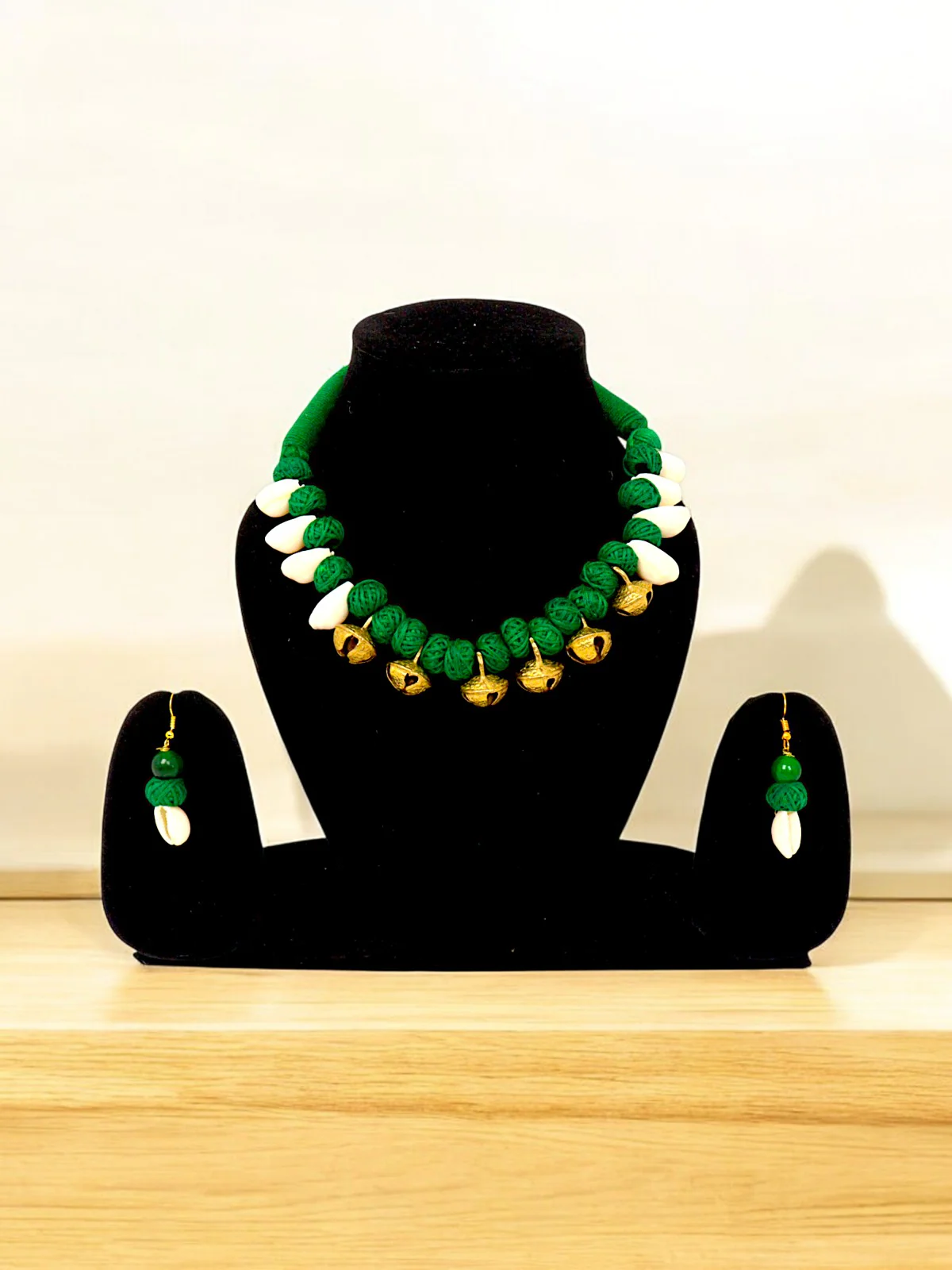 Handmade Tribal Bell and Shell Choker Neckpiece Set - Image 3
