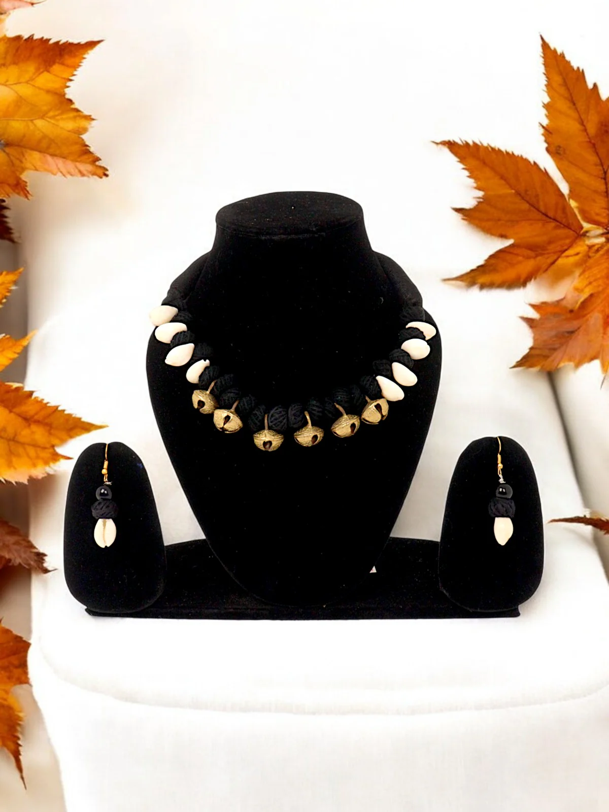 Handmade Tribal Bell and Shell Choker Neckpiece Set - Image 4