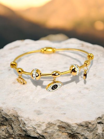 Evil Eye Charm Stone Bracelet