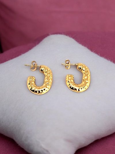 Water Droplets Gold Plated Earrings