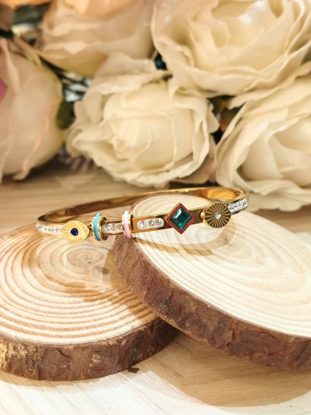 Elegant Mix Pattern Stainless Steel Bracelet