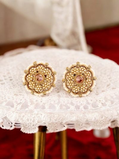 Traditional Handmade Terracotta Round Shape Earrings