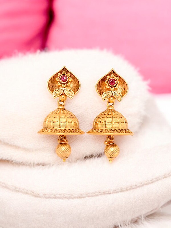 Heart Shape Traditional Jhumka Earrings