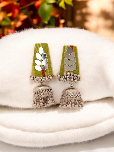 Jhumka design Earring With Fabric Base