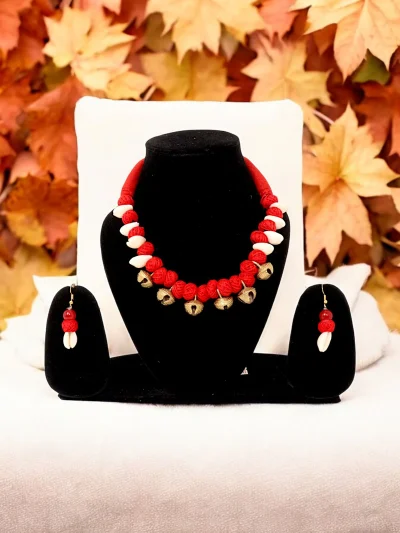 Handmade Tribal Bell and Shell Choker Neckpiece Set