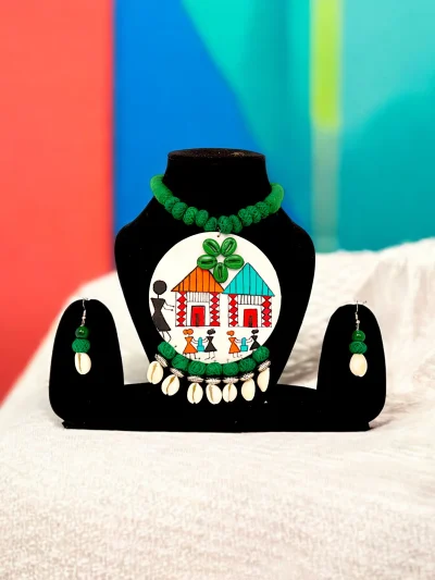 Handcrafted Tribal Village Neckpiece with Cowrie Accents